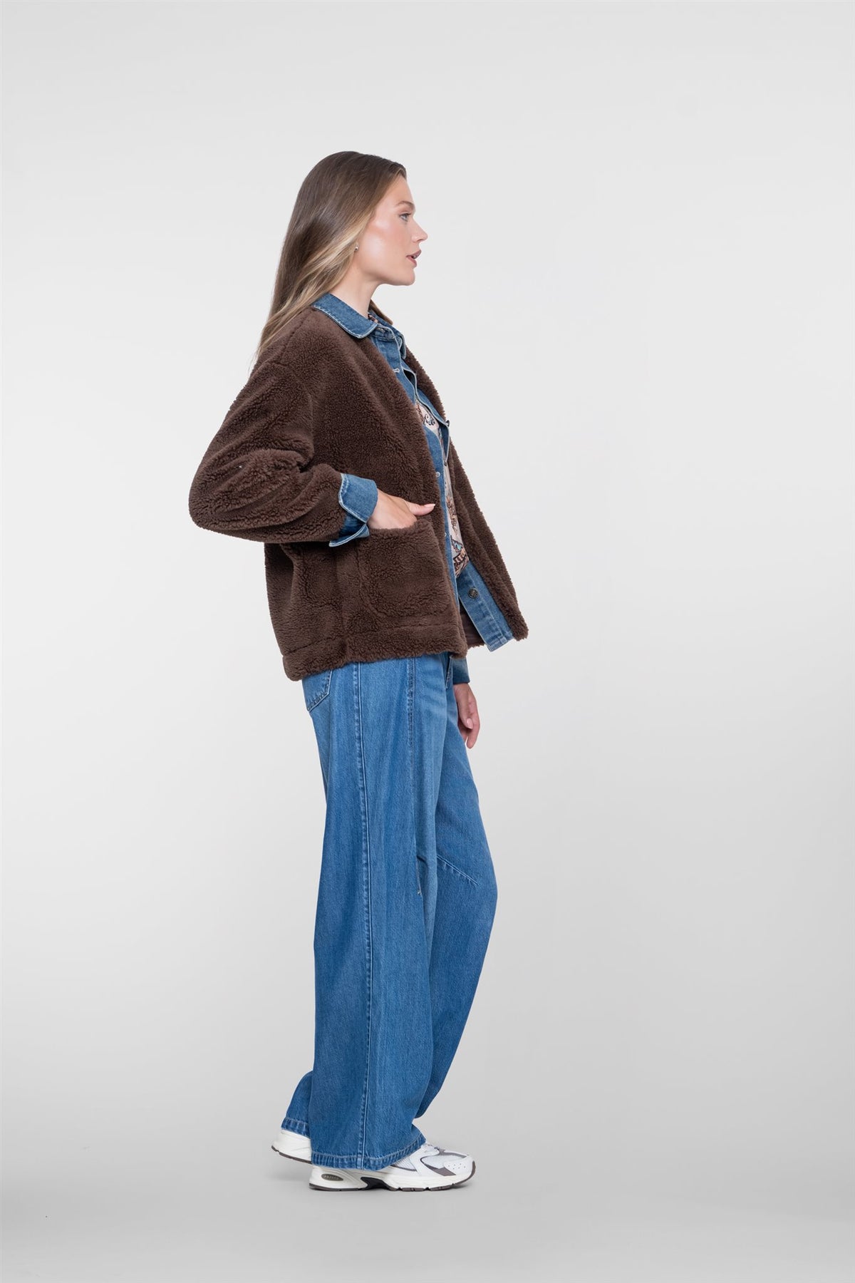 Teddy Jacket met Denim
