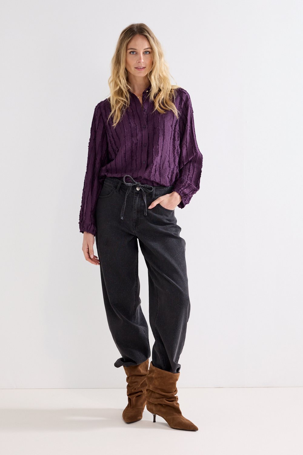 Textured Stripe Blouse