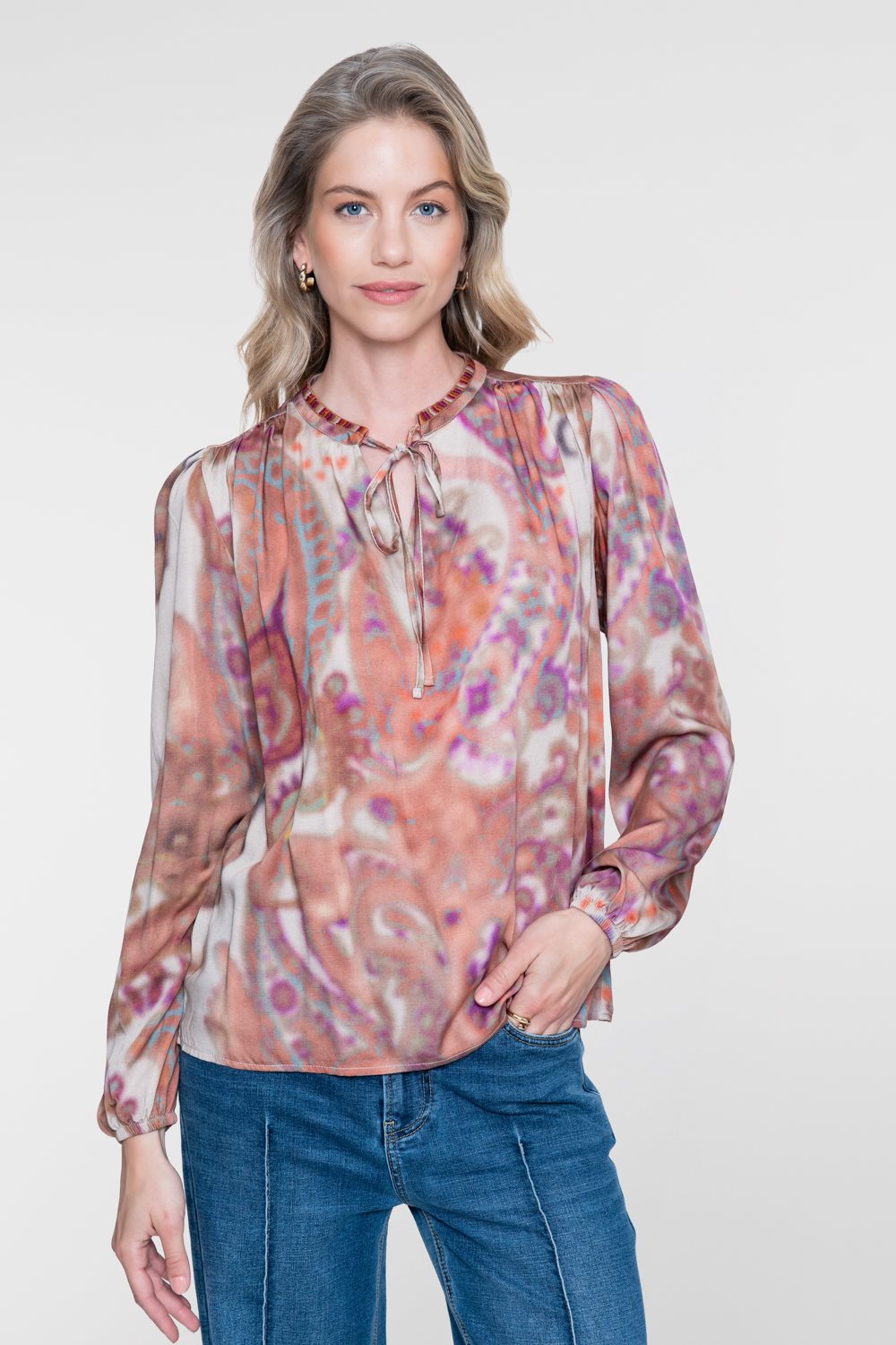 Top met Zachte Dessinprint