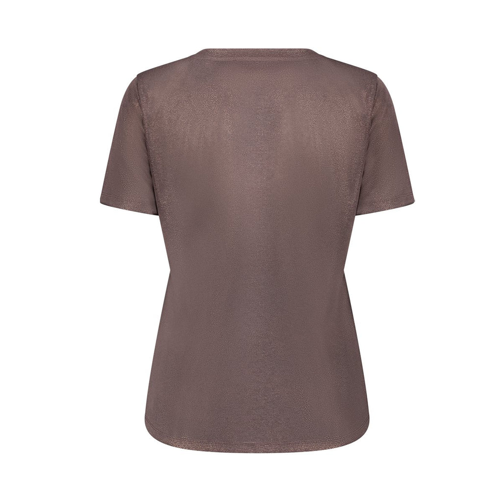 V-hals Top met Foil Print