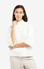 Trui met Geribde 3/4 Mouwen