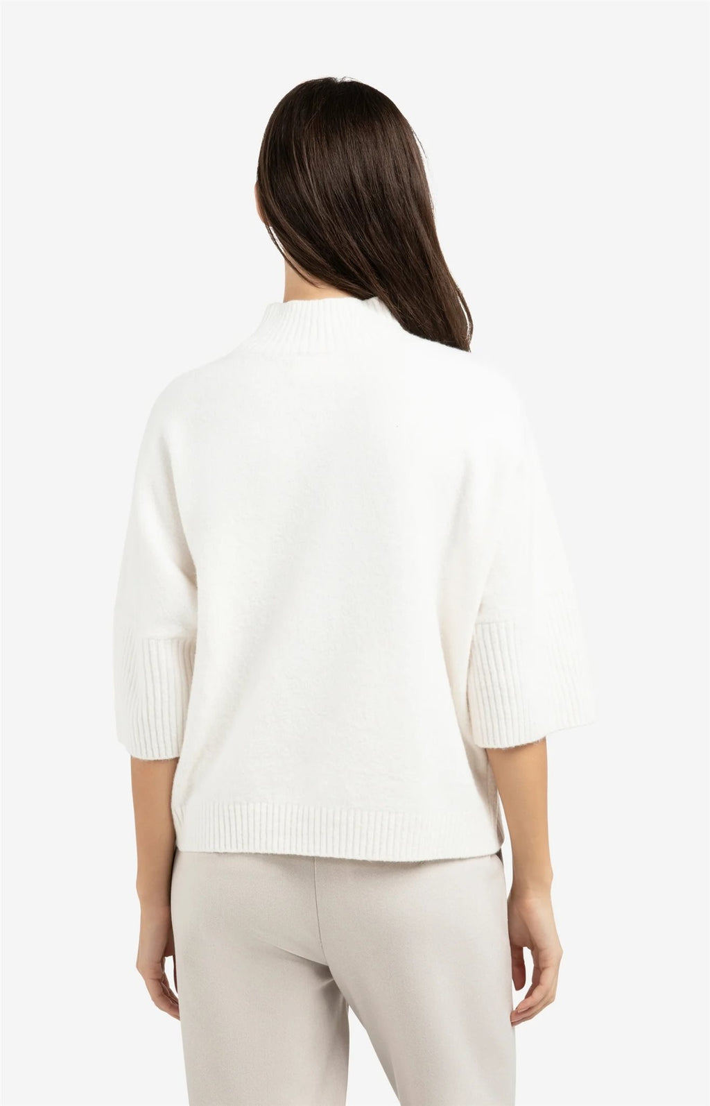 Trui met Geribde 3/4 Mouwen