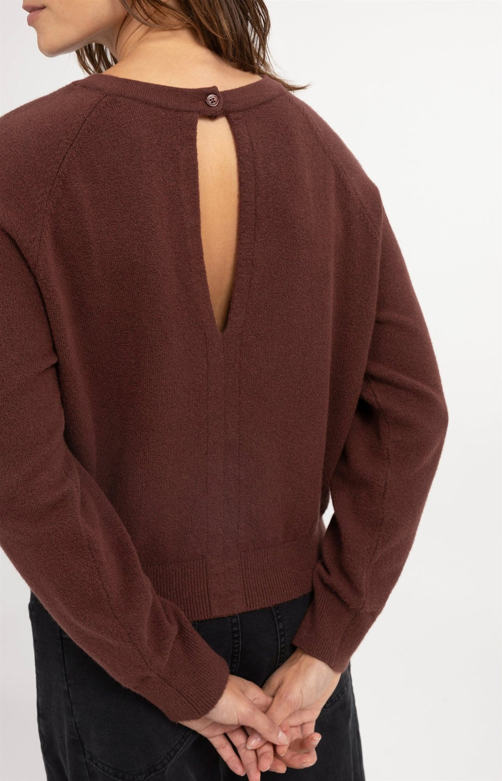 Trui met Open Rugdetail