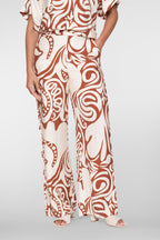 Bi-color Pantalon Swirl Print