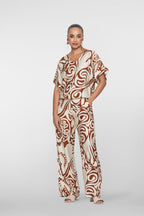 Bi-color Pantalon Swirl Print