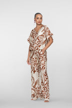 Bi-color Pantalon Swirl Print