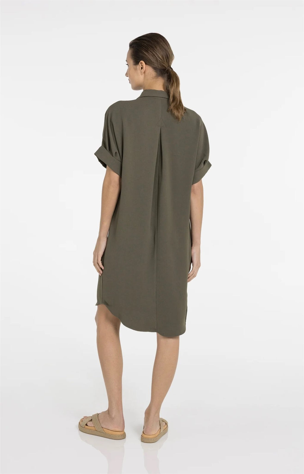 V-hals Jurk met Plooidetail