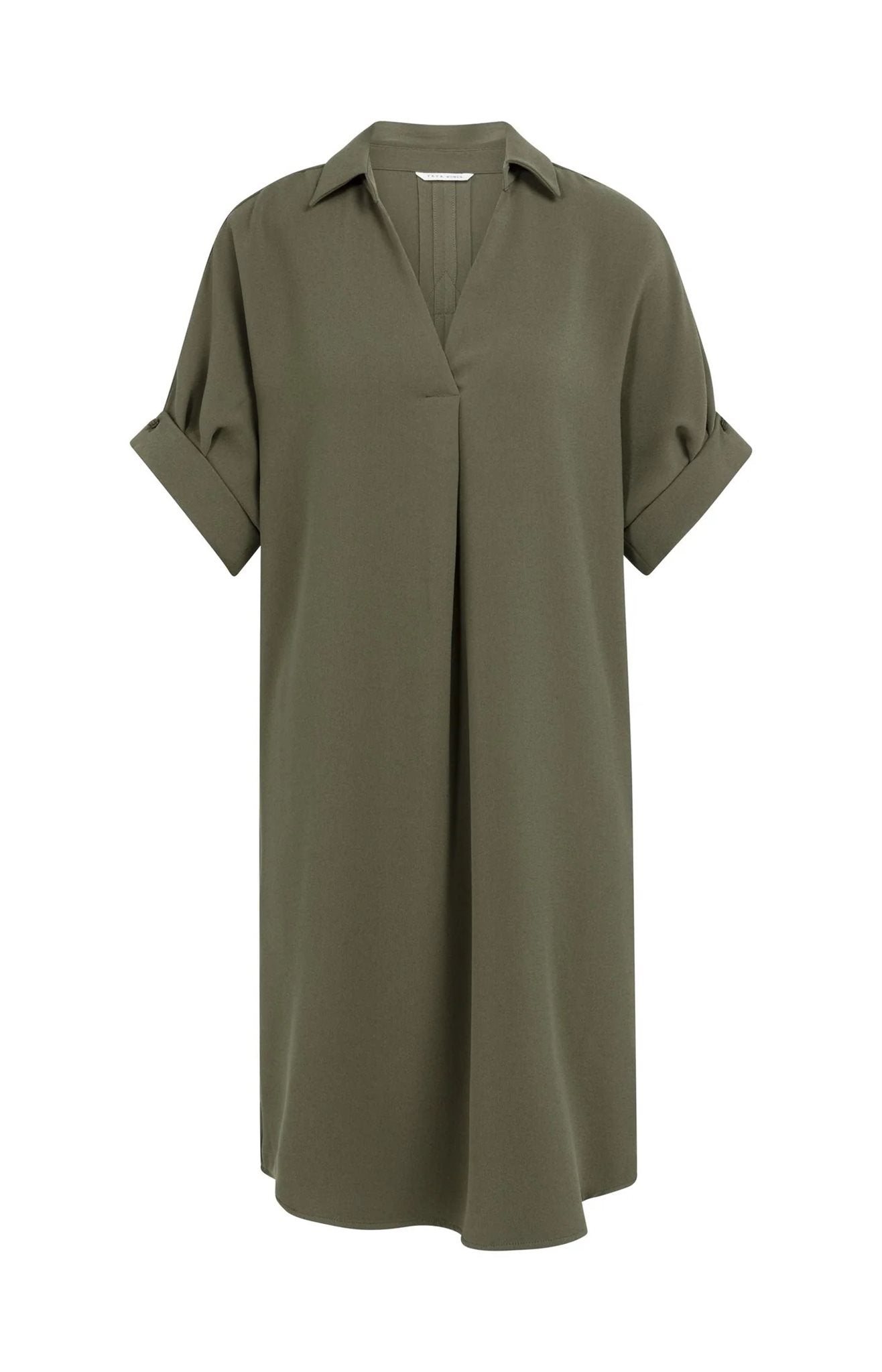 V-hals Jurk met Plooidetail