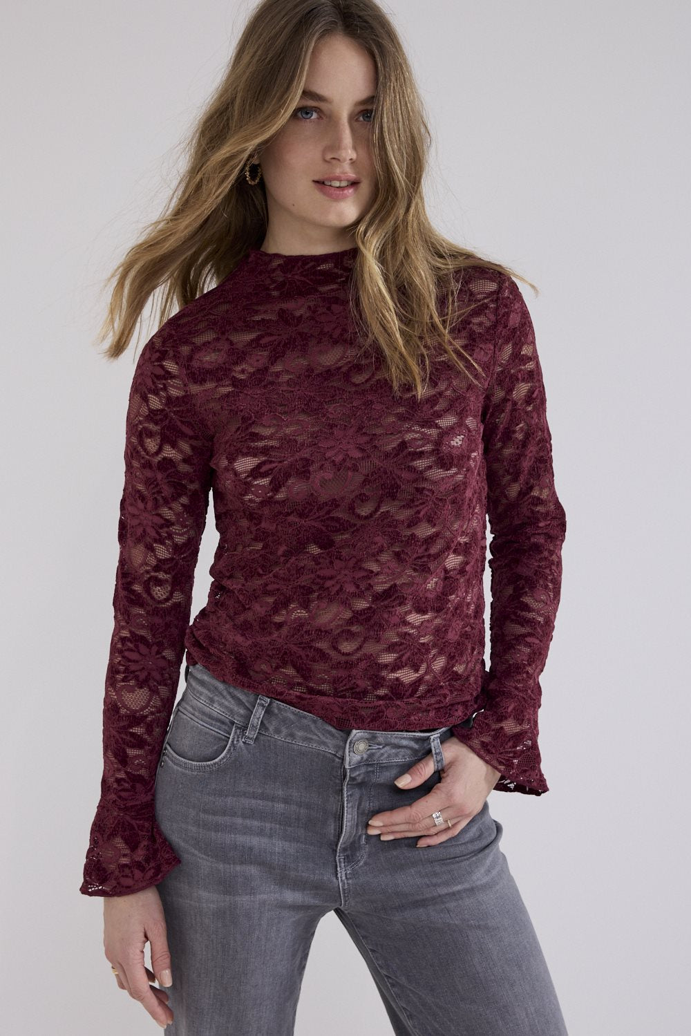 Velvet Stretch Lace Top