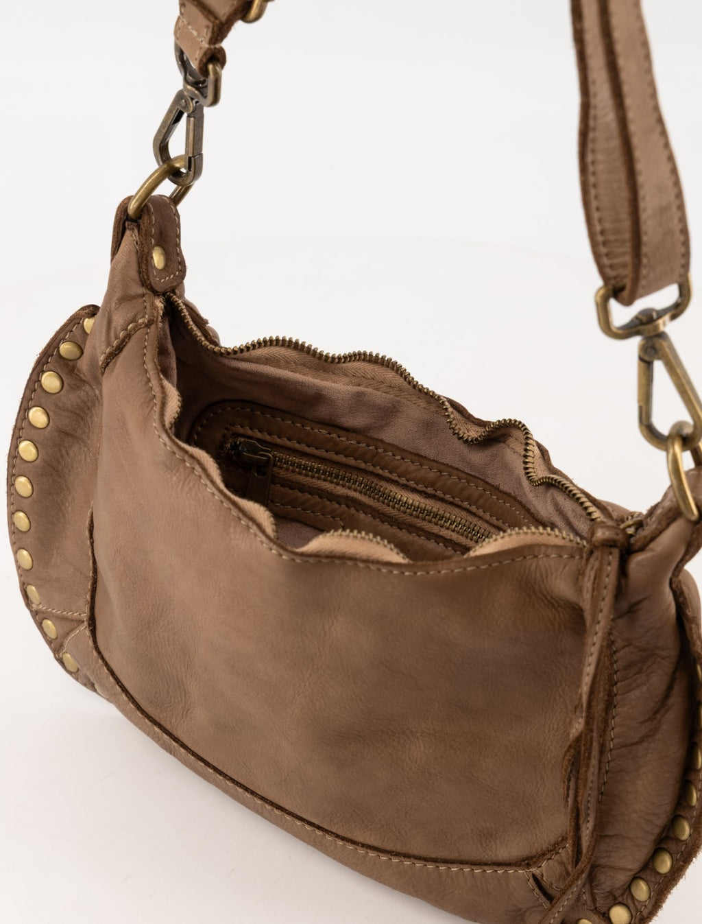 Washed Leren Crossbodytas