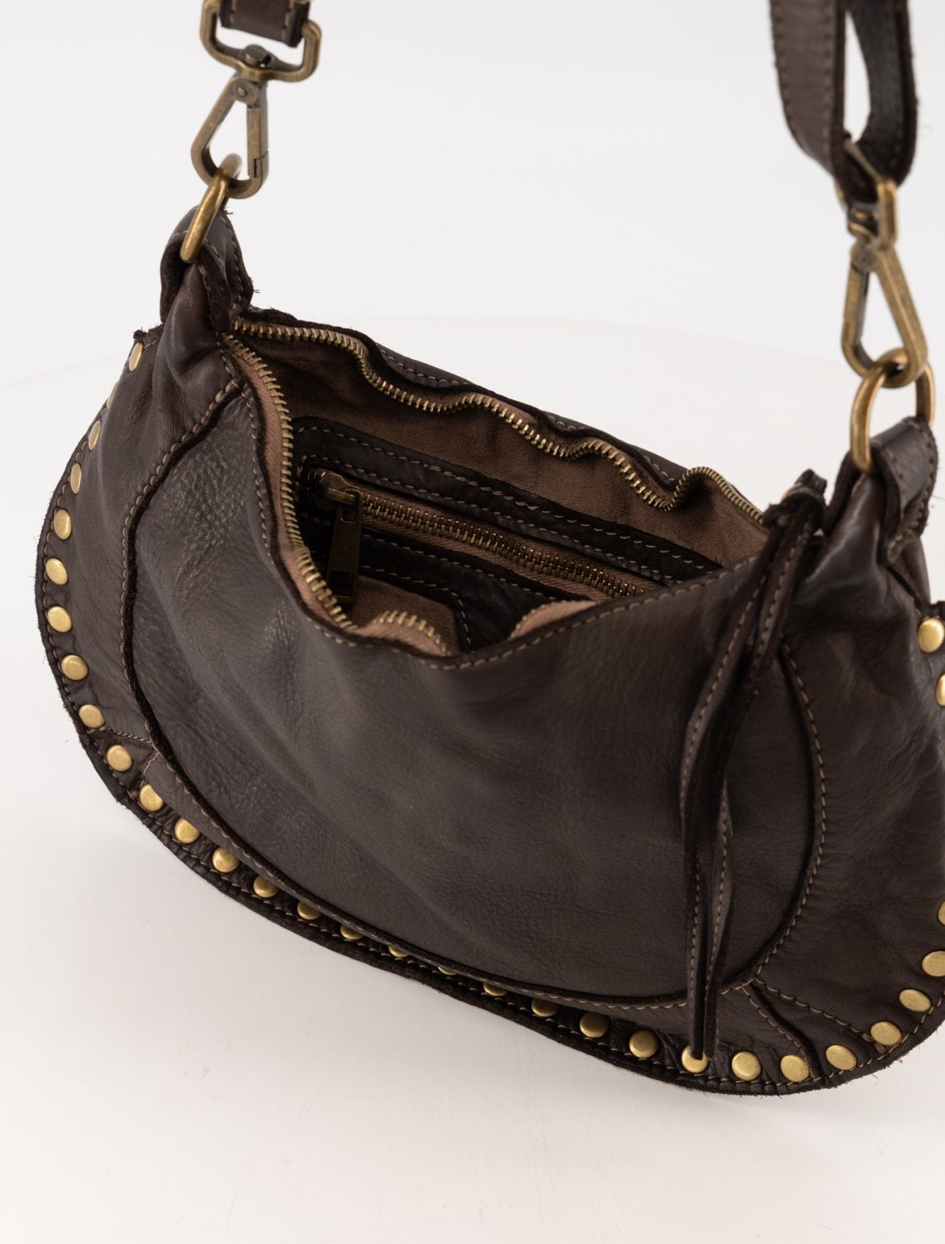 Washed Leren Crossbodytas