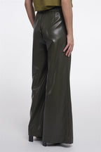 Wijde Faux Leather Broek