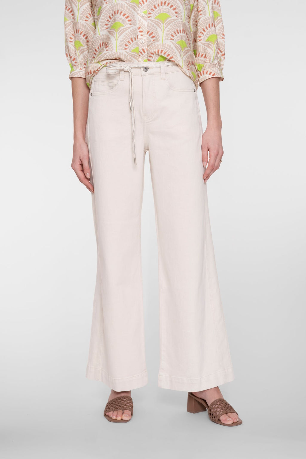 Wijde Jeans in Linnenmix